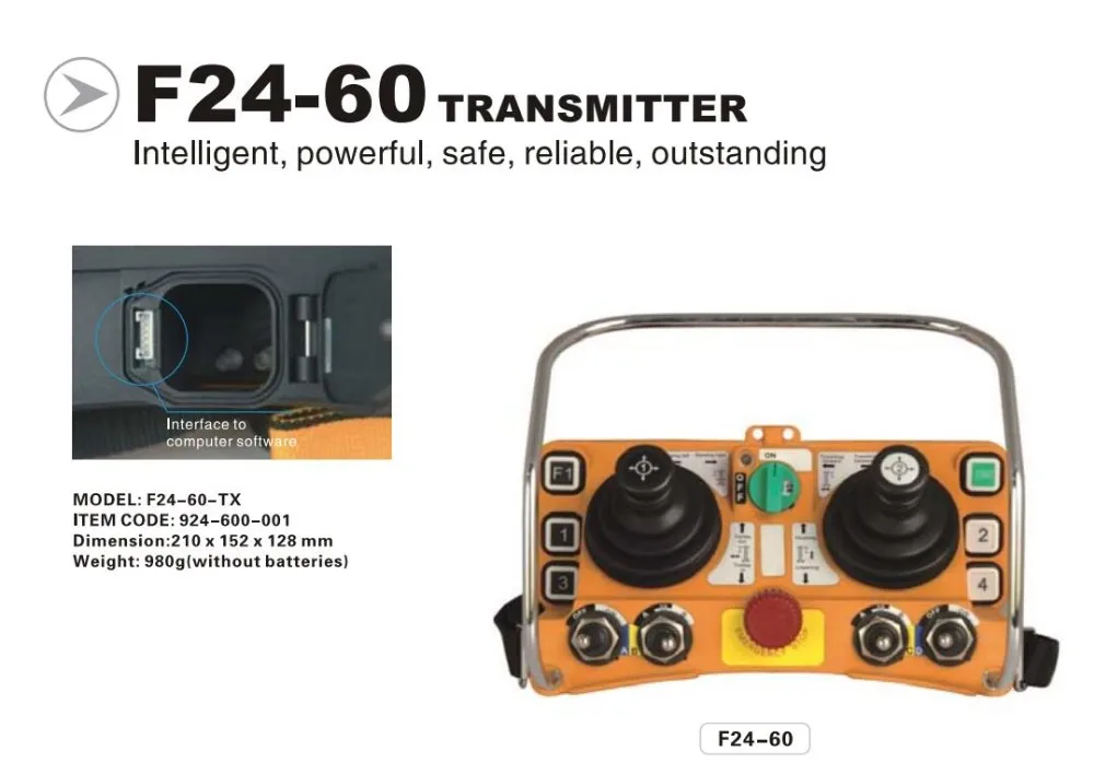 Телеуправляемый F24-60 промышленный Универсальный беспроводной Радио пульт дистанционного управления Джойстик AC/DC для крана joystick1transmitter 1 приемник