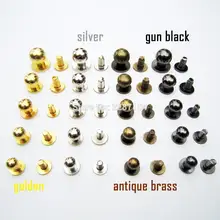 10 шт., твердая латунная медная круглая головка, с винтовой спинкой, кожаная сумка, ремень, гарем, винт, заклепки для ногтей, Пряжка для сосков 10 шт., твердая латунная медная круглая головка, с винтовой спинкой, кожаная сумка, ремень, гарем, винт, заклепки для ногтей, Пряжка для сосков
