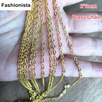 

Free Shipping -10 meter Gold-color Brass Metal Chain For Jewelry Making,2*3mm,Made of Brass,DIY Jewelry Chain