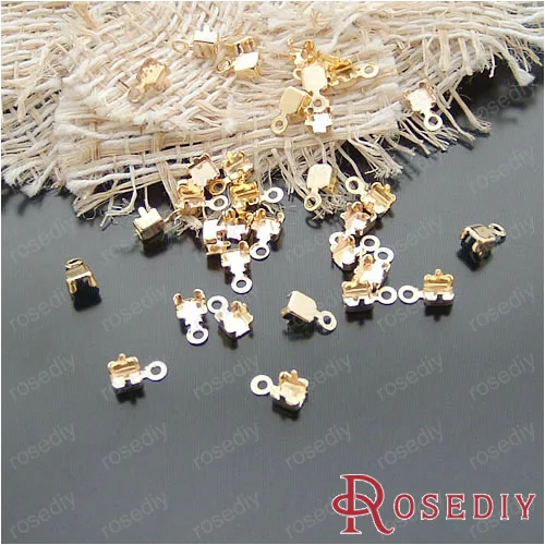 

(20325)Free Shipping Wholesale 3MM for 8# Rhinestone Chain Gold Plated Brass Rhinestone Chain Clasps 100PCS