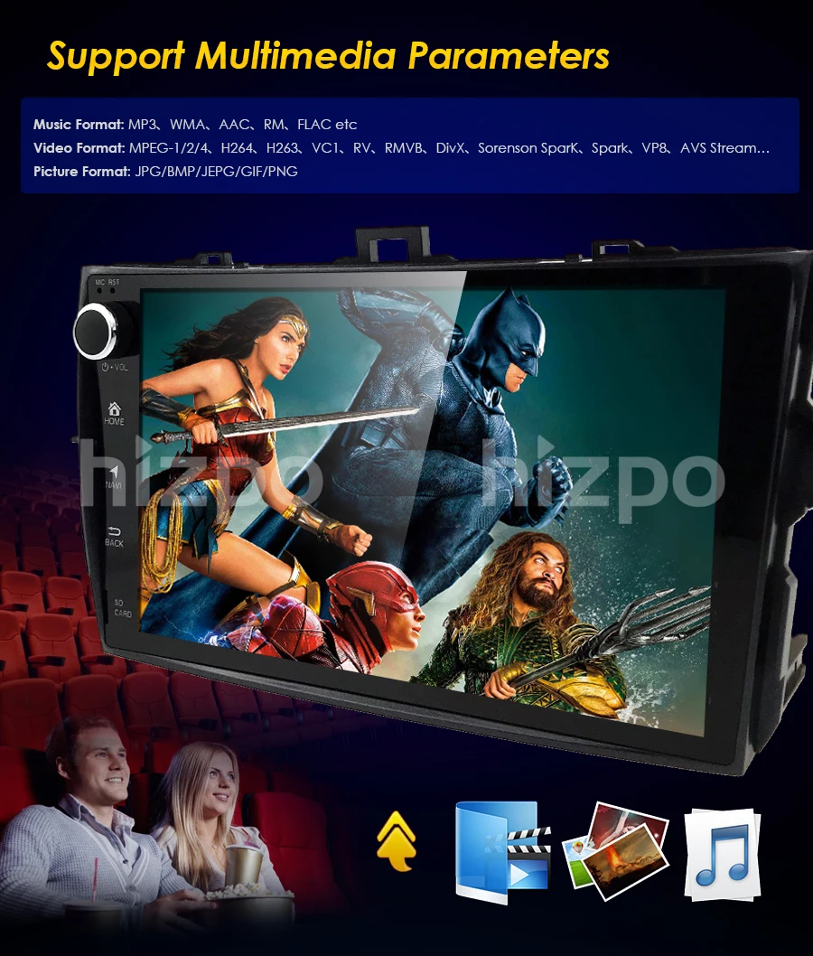 Clearance 9"2 din car radio Android 7.1 Car Multimedia player For Toyota corolla 2007 2008 2009 2010 2011 head unit 2GB in dash gps video 13