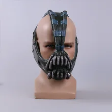 Cos Bane maski Batman Movie rekwizyty do cosplay mroczny rycerz maska lateksowa Fullhead oddychająca na Halloween(China)