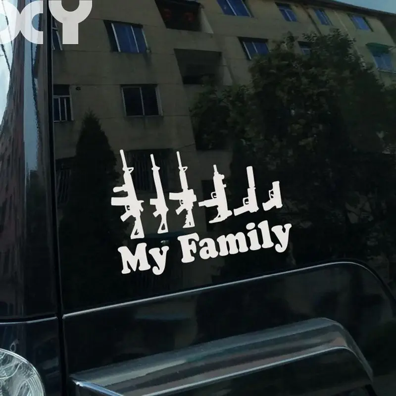 Xy Car Styling Gun My Family Vinyl Sticker Decals Truck Auto Motor