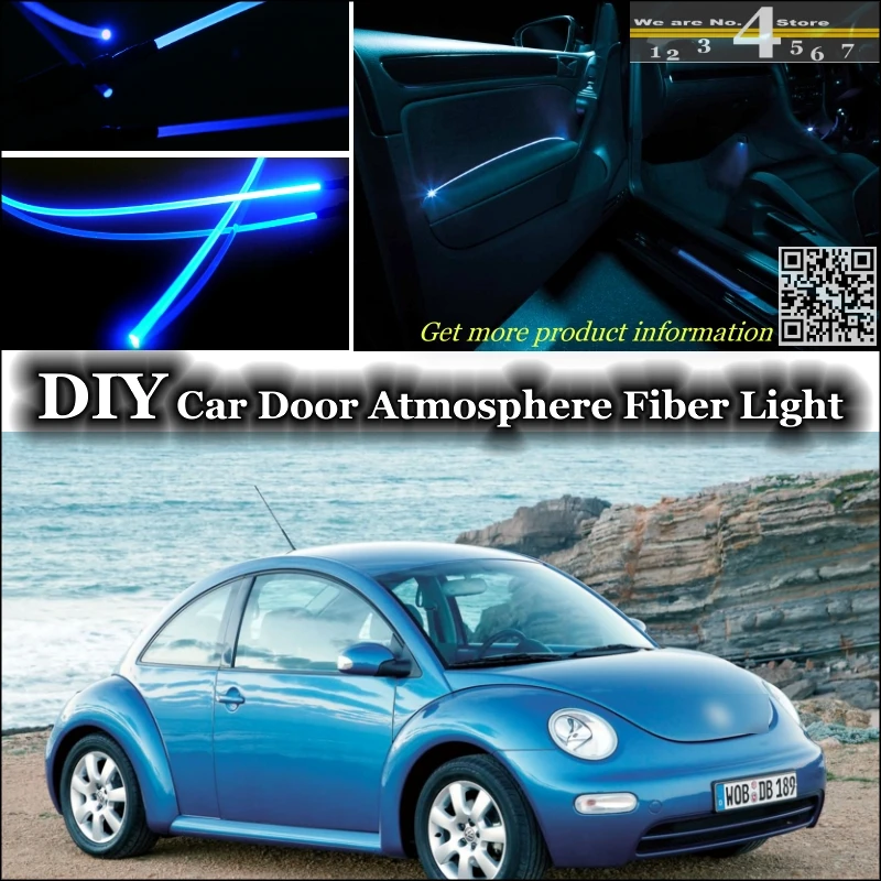 

interior Ambient Light Tuning Atmosphere Fiber Optic Band Light For Volkswagen VW New Beetle Bjalla Door Panel illumination