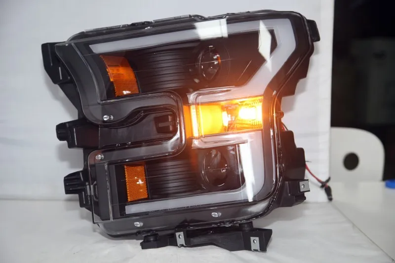 Для Ford Raptor светодиодный налобный фонарь год передние фары Дневные ходовые огни поворотный сигнал двойной цвет