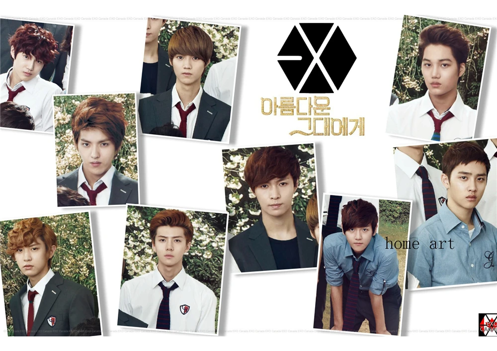 Постеры EXO K pop наклейки на стену украшение для дома высокое разрешение бар