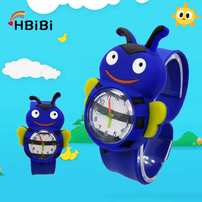 Мода HBiBi бренд пчелы дети шлепают Pat часы Спорт курица наручные часы дети студент Лидер продаж Подарок для ребенка Детские Кварцевые часы