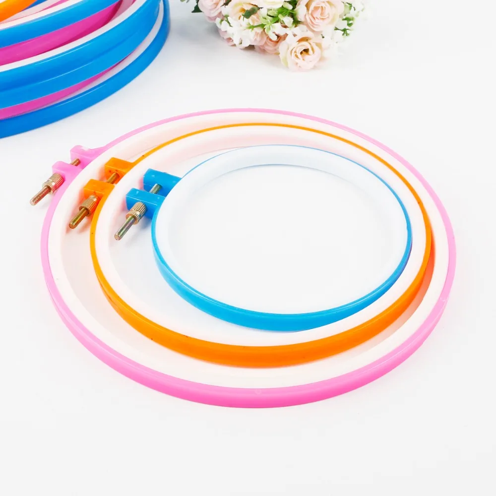 

1pc Random Colors Cross-Stitch Tool Plastics Round Embroidered Frame Sewing Hoop Ring Home Decoration Accessories