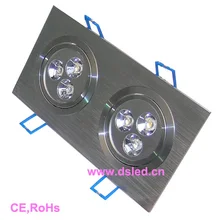 DHL! CE, хорошее качество квадратный 6 Вт Светодиодный светильник, светодиодный встраиваемый свет, потолочный светильник светодиодный, 110-250VAC, DS-CSL-11-6W