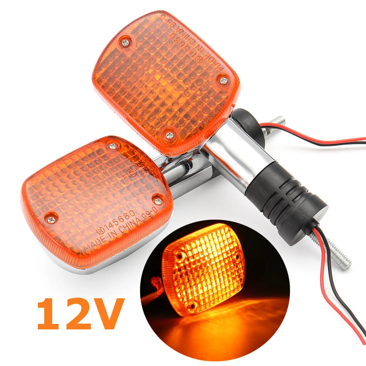 

2x Motorcycle Turn Signal Light Blinker Side Marker Lamp For Honda Shadow VTX Steed Rebel Magna 250 400 750