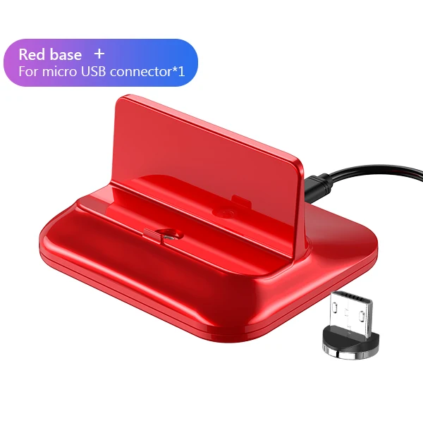 ACCEZZ магнитный держатель для зарядного устройства универсальный держатель для телефона Подставка для зарядки для iPhone 8 Plus X XR XS MAX 2 в 1 Настольный держатель для зарядки - Цвет: Red For Micro
