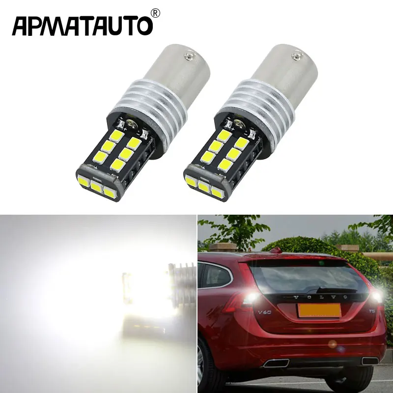 Автомобильная светодиодная лампа заднего хода Apmatauto 2x1156 P21W 15W высокой мощности