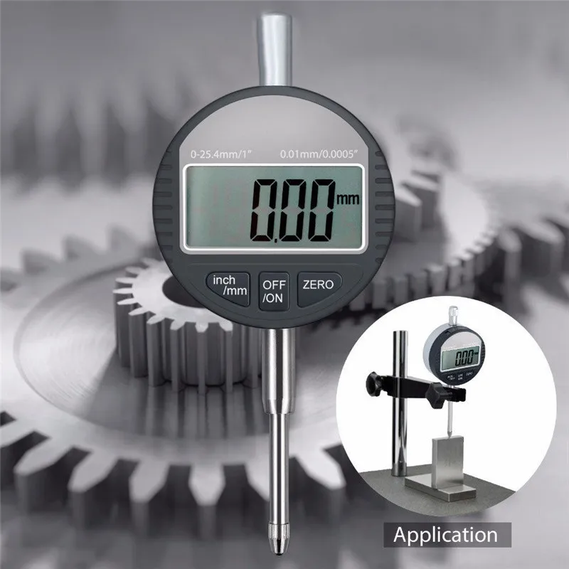

1inch(0-25.4mm) Digital Dial indicator Electronic Micrometer 0.01mm/0.0005'' Large Screen Display Precision Tool With Battery