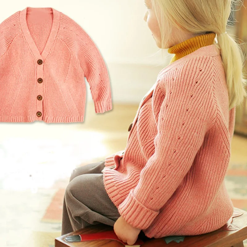 Korea Cotton Cardigan Sweater Baby Girls Sweater Children's Cardiganin