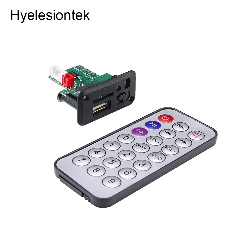 

5V MP3 Audio Decoder Decoding Board USB TF FM Radio Amplifier Module + Remote Control 3W*2 Power off Memory Audio MP3 Decoder