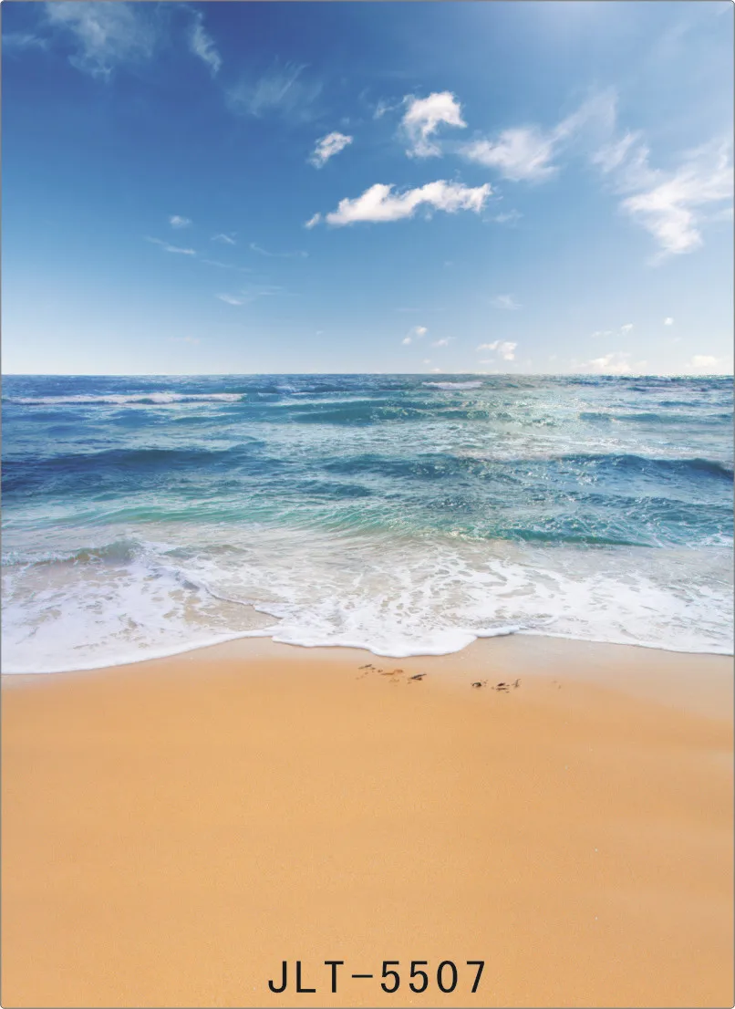 

Sand Beach Sunshine Sea Waves Photography Backgrounds for Photo Studio Wedding Children Baby Vinyl Cloth Custom Photo Backdrops