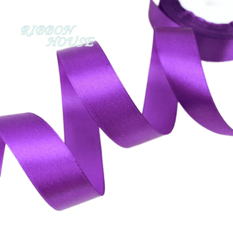 25 ярдов/рулон) фиолетовая односторонняя атласная лента подарочная упаковка рождественские ленты