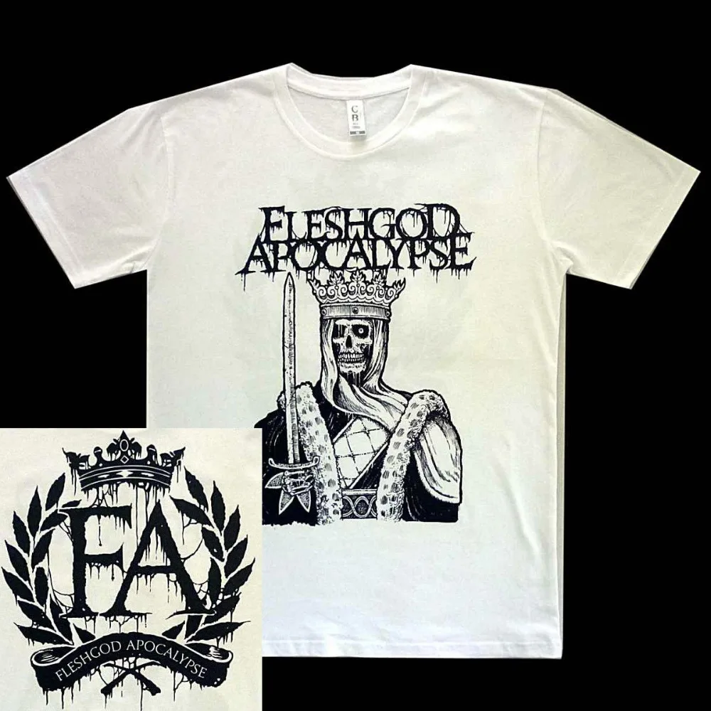 

Men Fashion Fleshgod Apocalypse Dead King White Shirt XXL T-Shirt Officl Death Metal Tshirt Anime Casual Clothing