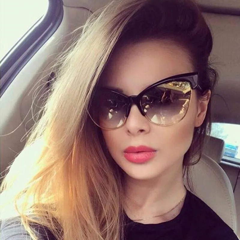 

Winla Cat Eye Sunglasses Retro Vintage Sun glasses Brand Designer Summer Style Shades Half Frame Mirror Glasses Oculos UV400
