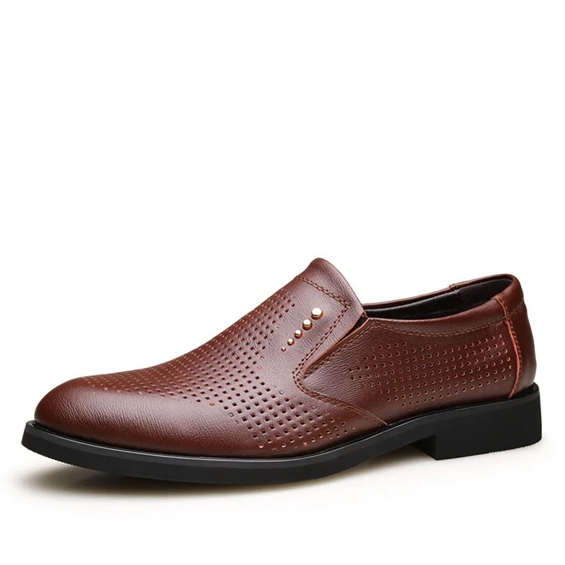 Par En Pour Vestir Respirant Hommes Plat Nouvelle marron Noir Chaussures Zapatos Hombre Formelle Des Arrivée Glissement Sur Véritable De Cuir wYqaPZqpnz