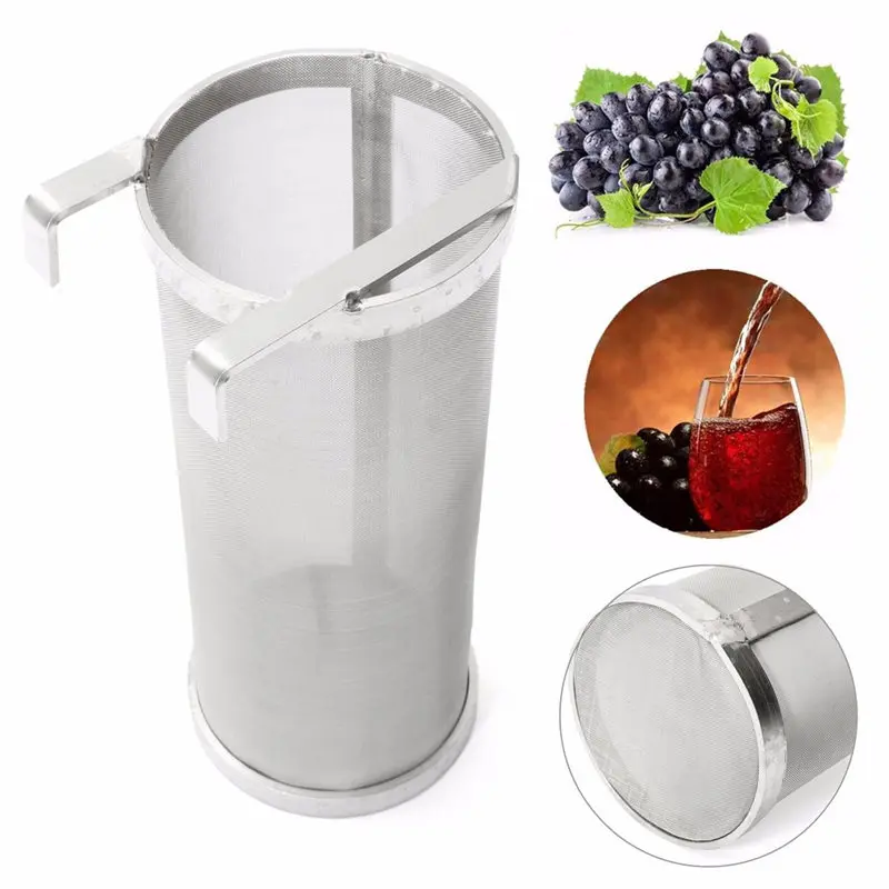 

304 Stainless Steel Hop Spider Strainer Homebrew Beer Pellet Hop Filter 400 Micron Filtering for Brew Kettle 100x255mm