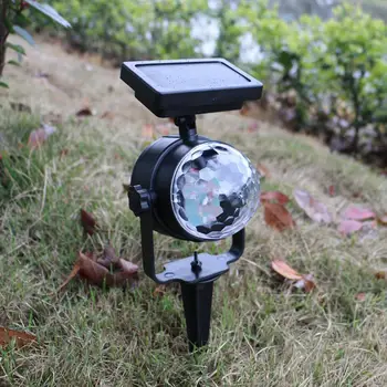 

AKDSteel Solar-Powered LED Lamp Waterproof Rotating Colourful Projection Lamp Sound Sensor Magic Ball Yard Garden Decoration