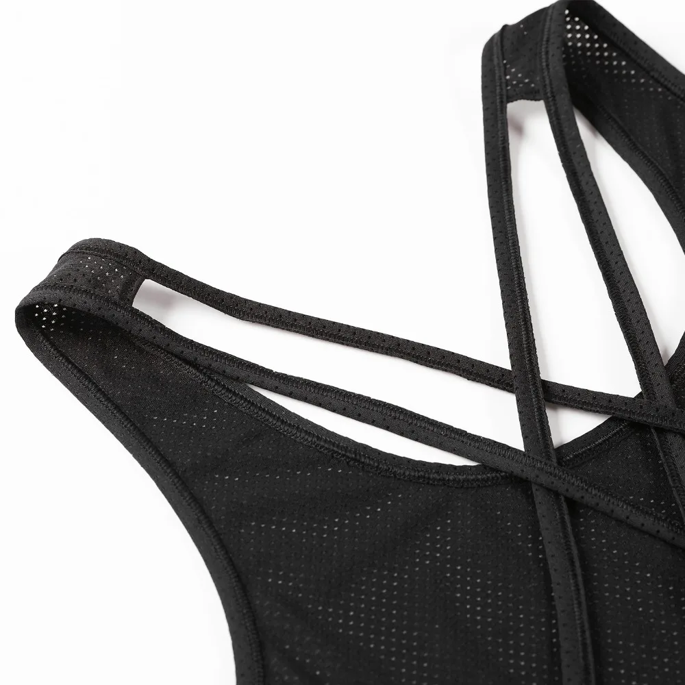 La Isla женская спортивная одежда крутые сетчатые тренировочные топы с перекрестной спинкой