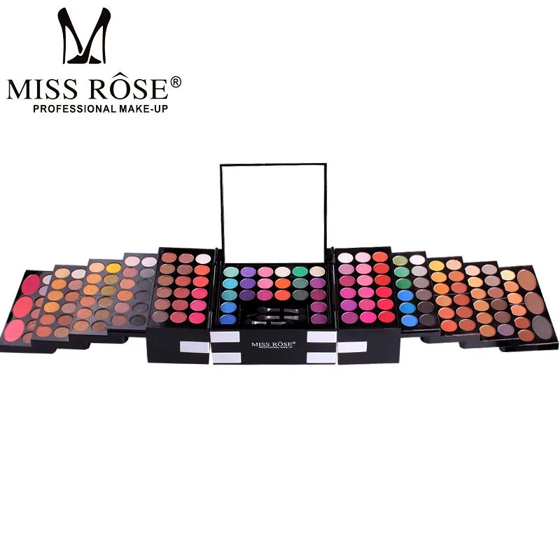 

MISS ROSE Make Up Set 142 Color Glitter Eyeshadow Pallete Shadows Professional Makeup Box Matte Eye Shadow Blush Eyebrow Palette