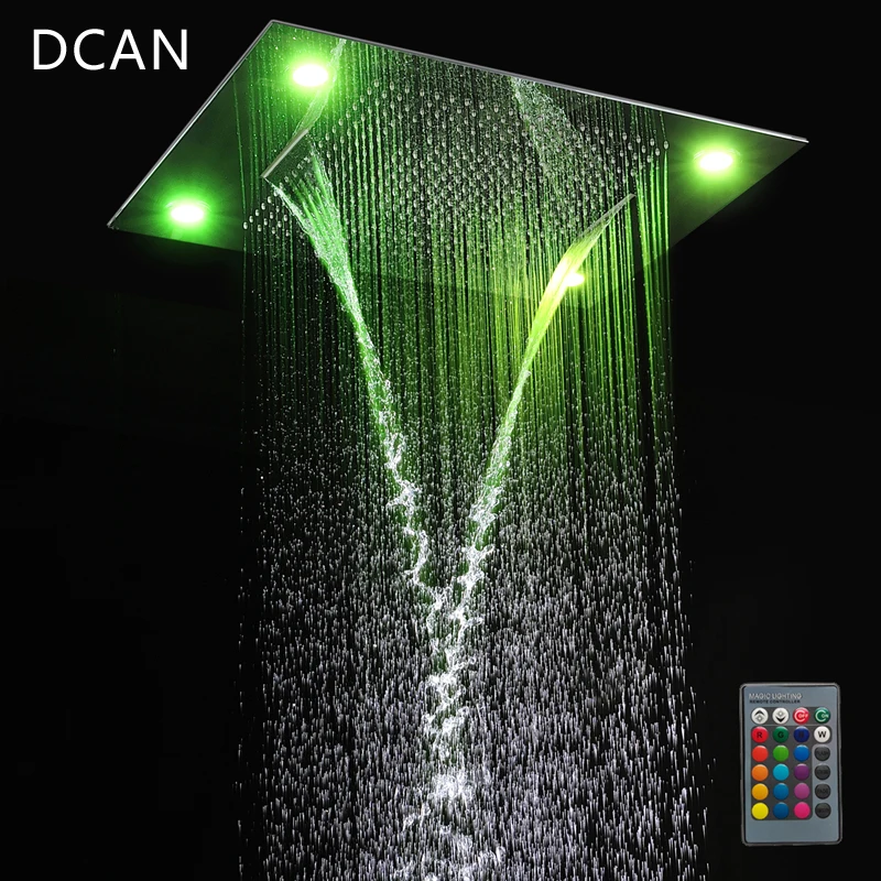 Multi Function Rainfall Shower Heads Led Light Remote Control Shower Head 600800mm Ceiling Rain Shower Waterfall Massage (8)