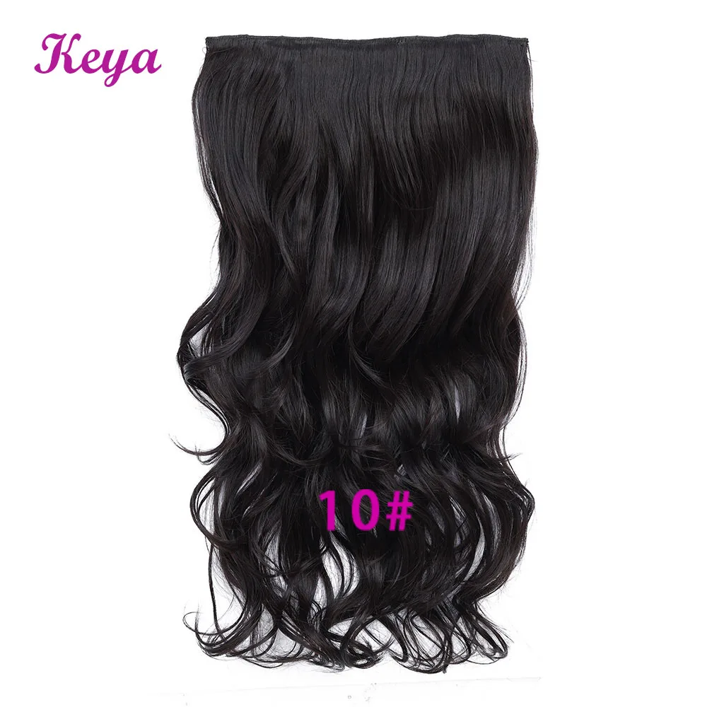 Заколки для волос Keya, волнистые 190 г/шт., естественное наращивание волос Halo, 4 зажима, 24 дюйма, синтетические, термостойкие волокна, наращивание волос - Цвет: #10