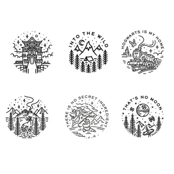 

1 PCS Round Classic Movie Theme Stamp DIY Self Inking Photosensitive Seal Without Handle Scrapbooking Planner Stamps