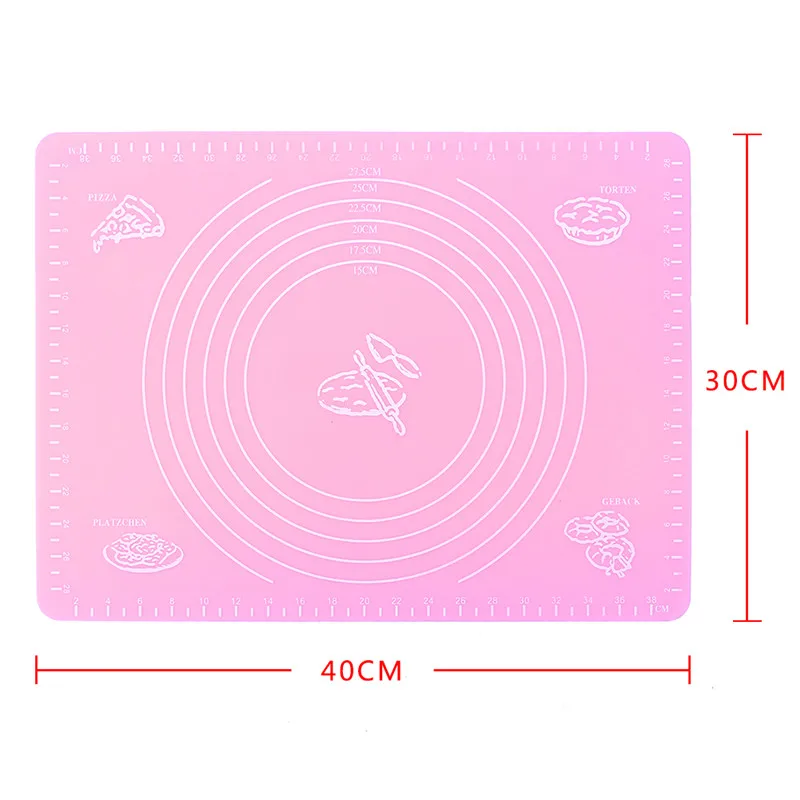 Силиконовый антипригарный коврик для выпечки для печи, раскатки теста, коврик приготовление Торта Глазурь, коврик для выпечки - Цвет: Pink