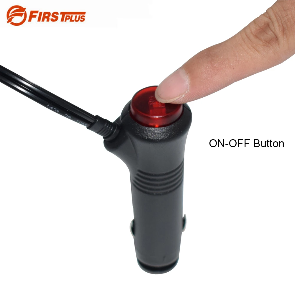 DC 5.5*2.1mm Plug 10A Car Motorcycle 12V 24V Cigarette Lighter Power Supply Adapter with ON OFF Switch Button 1.2m Cable|cigarette lighter