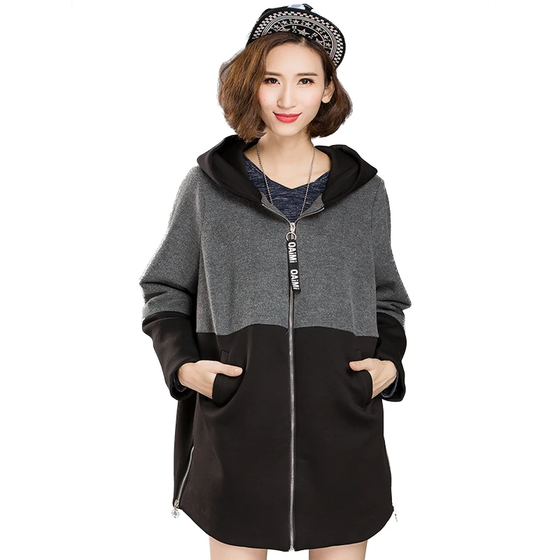 XL XXL XXXL 4XL 5XL Plus Size Women Jacket Coat 2016 Autumn Patchwork