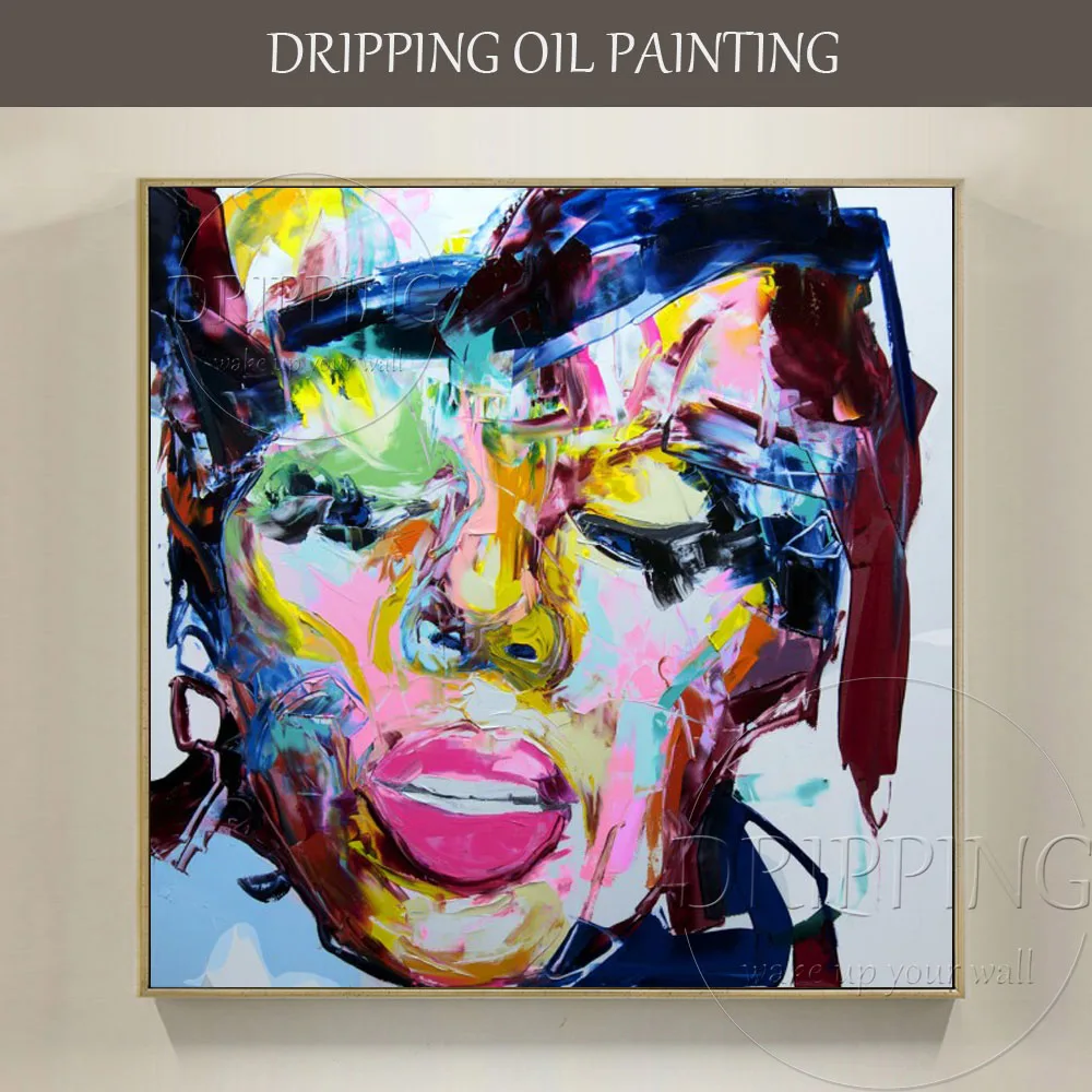 

High Skilled Artist Hand-painted High Quality Abstract Figures Oil Painting on Canvas Rich Colors Woman Portrait Oil Painting