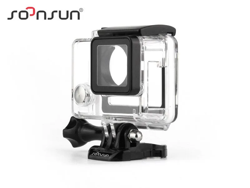 SOONSUN боковой открытый Скелет Защитный корпус чехол для GoPro Hero 4 3+ 3 камеры, задняя дверь является скелетом и осязаемым