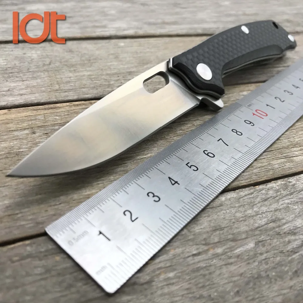 LDT Cobra Folding Knife D2 Blade Carbon Fiber Handle Ceramic Ball