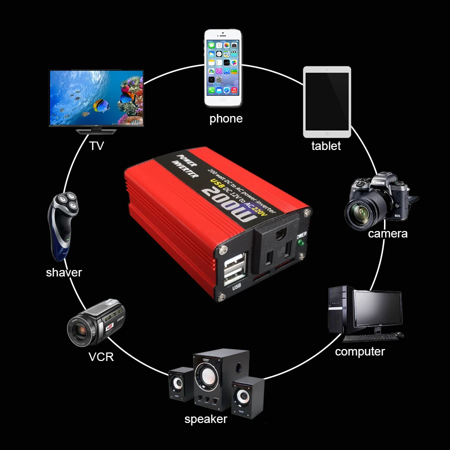 Car 200 Вт Мощность инвертор 12 В 220 В преобразователь DC 12 В к AC 220 В 110 В Портативный авто Модифицированная синусоида USB Зарядное устройство 12 220 180 Вт 150 Вт