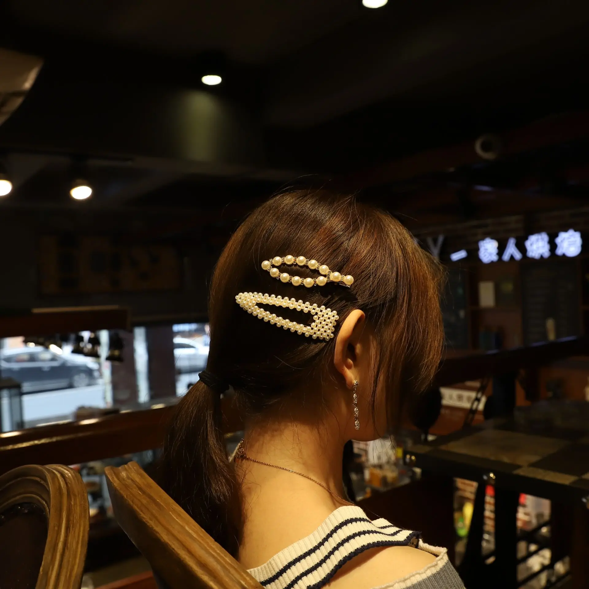 

Korea Fashion Girls Women Elegant Geometric Pearls Hairpins Headwear Hair Clips Barrettes Headbands Fashion Hair Accessories