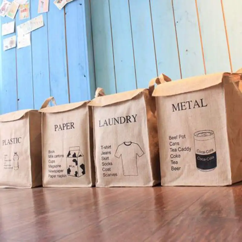 القطن الكتان الغبار واقية سلال الغسيل مع مقابض و غطاء القذرة صندوق تخزين ملابس سلة المنظم حقيبة للحمام المنزلية