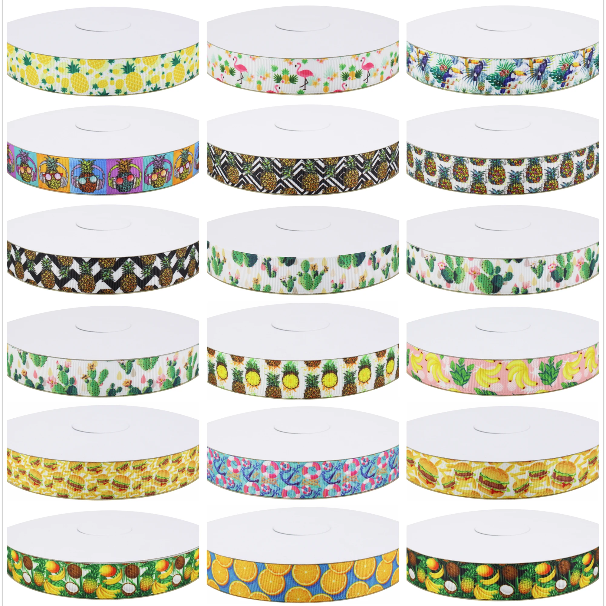 

18 Choices Printed Grosgrain Ribbons for Home Party Decos Baby Handmade Hair Bow Crafts