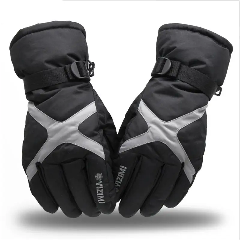 Лыжные перчатки мужские и женские зимние Бархатные утолщенные теплые мотоциклетные водонепроницаемые Нескользящие велосипедные электрические хлопковые перчатки