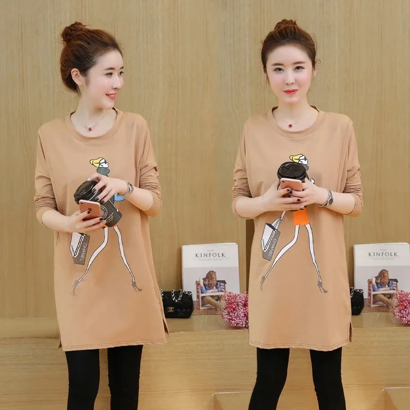 

2018 Fashion Long Sleeves Maternity Nursing T-shirts Breastfeeding Clothes For Pregnant Women Tops Gravidas Wear Pregnancy Tee