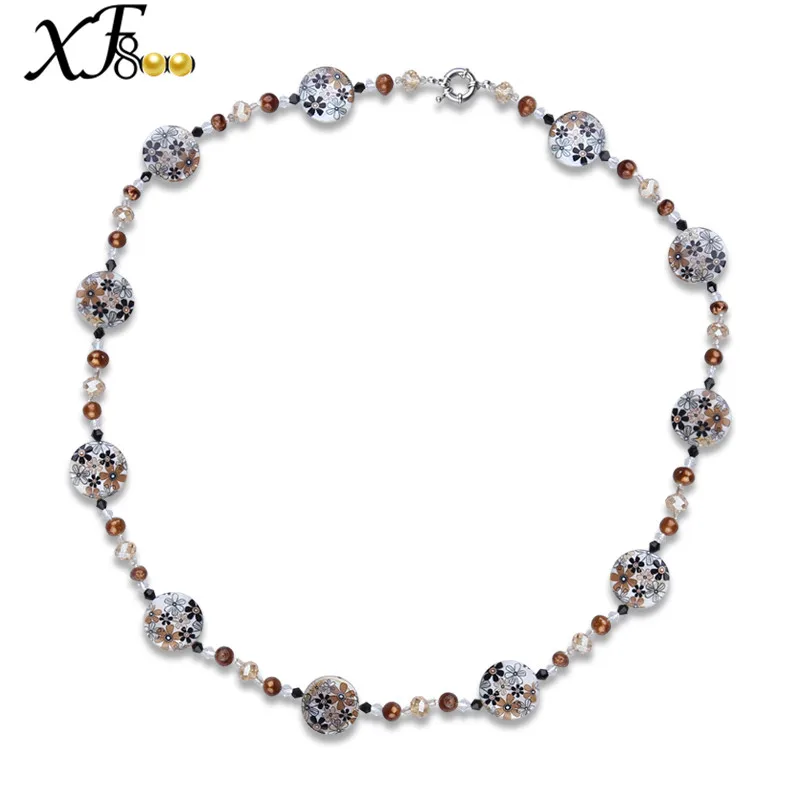 

[XF800]Real Freshwater Pearl Necklace Baroque Pearl Jewlery Long 2017 New Fashion Necklace For Party Bohemia [X217]