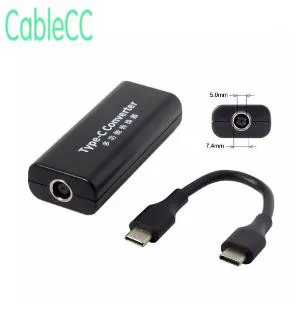 

DC 7.4*5.0mm Lenovo Ultra slim Jack Input to USB-C Type-C Power Plug Charge Cable 45w for Macbook Laptop Phone