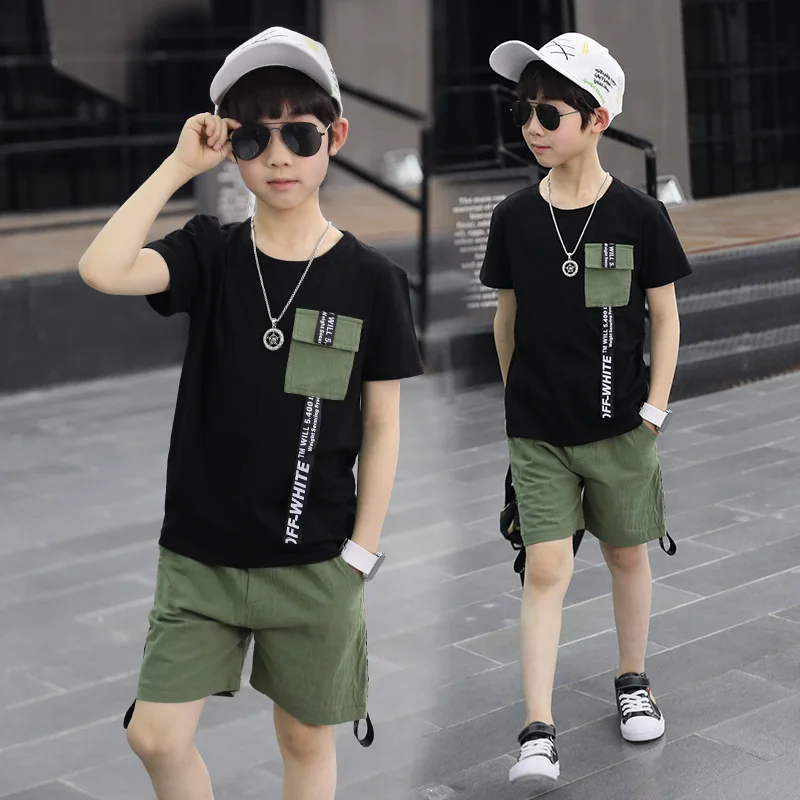 2018 New Summer Boy Fashion Casual T shirt + Pants Two Sets|Clothing ...