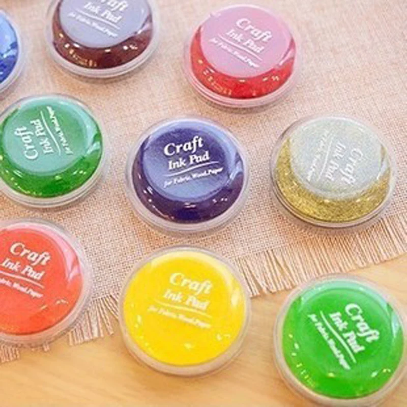 

DIY Scrapbooking Stamp Inkpad Vintage Rubber Stamp Inkpad Paper Finger Paint Ink Pad Candy Color Round Inkpad Home Decoration