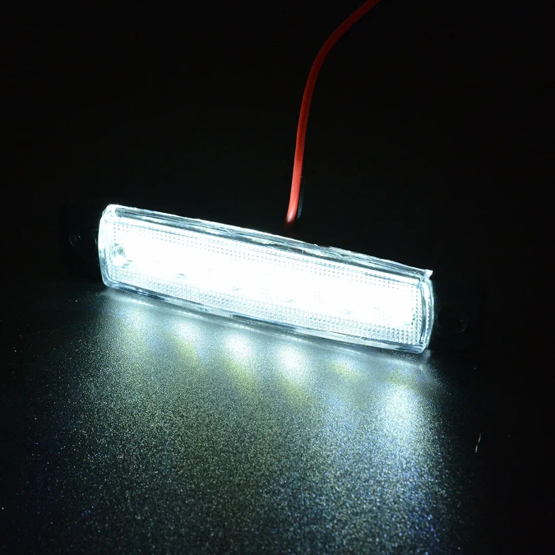 30pcs/set 24V 6LED Truck Trailer Bus Side Marker Indicators Light Red+White+Yellow External Lights for Auto Car