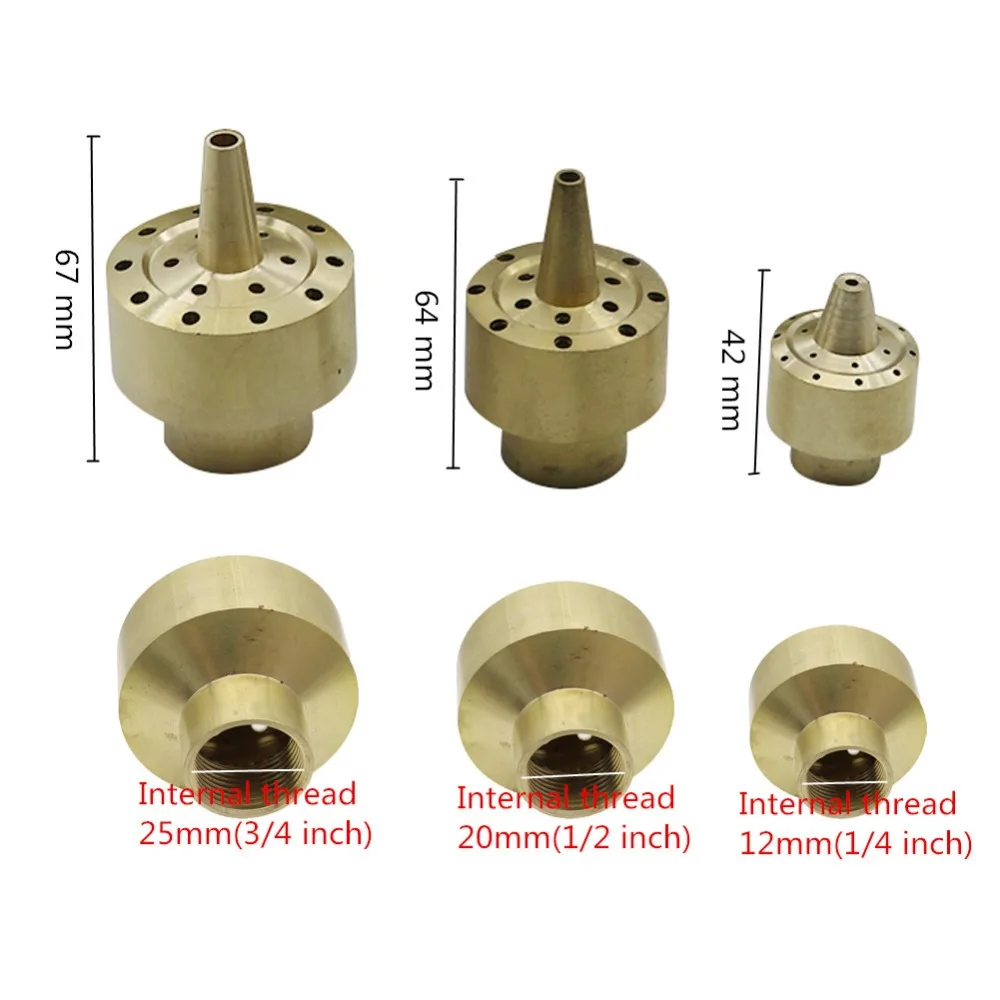 1 шт. 1/" 1/2" 3/" 1" 1," 2" латунь, стилизованные под языки пламени толще воды фонтанные насадки сад пейзаж распылитель прудовый Слои цветочный фонтан