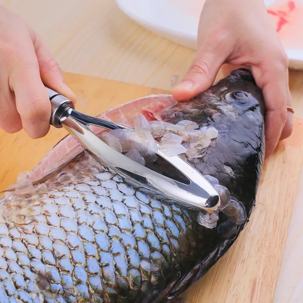 

Fish Scraping Stainless Steel Brush Kitchen Scale Scales Skin Tool Fast Graters Shrimp Peeler Prawn Peeler Pinzas Pescado